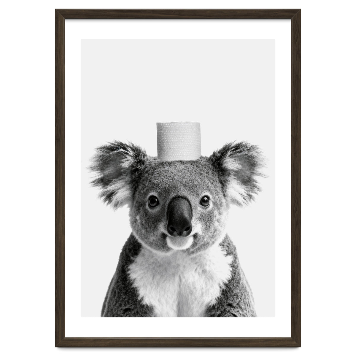 Koala, Toilet Paper Crown, Cute Animal Bathroom Art