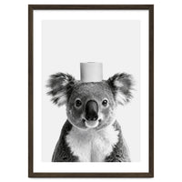 Koala, Toilet Paper Crown, Cute Animal Bathroom Art