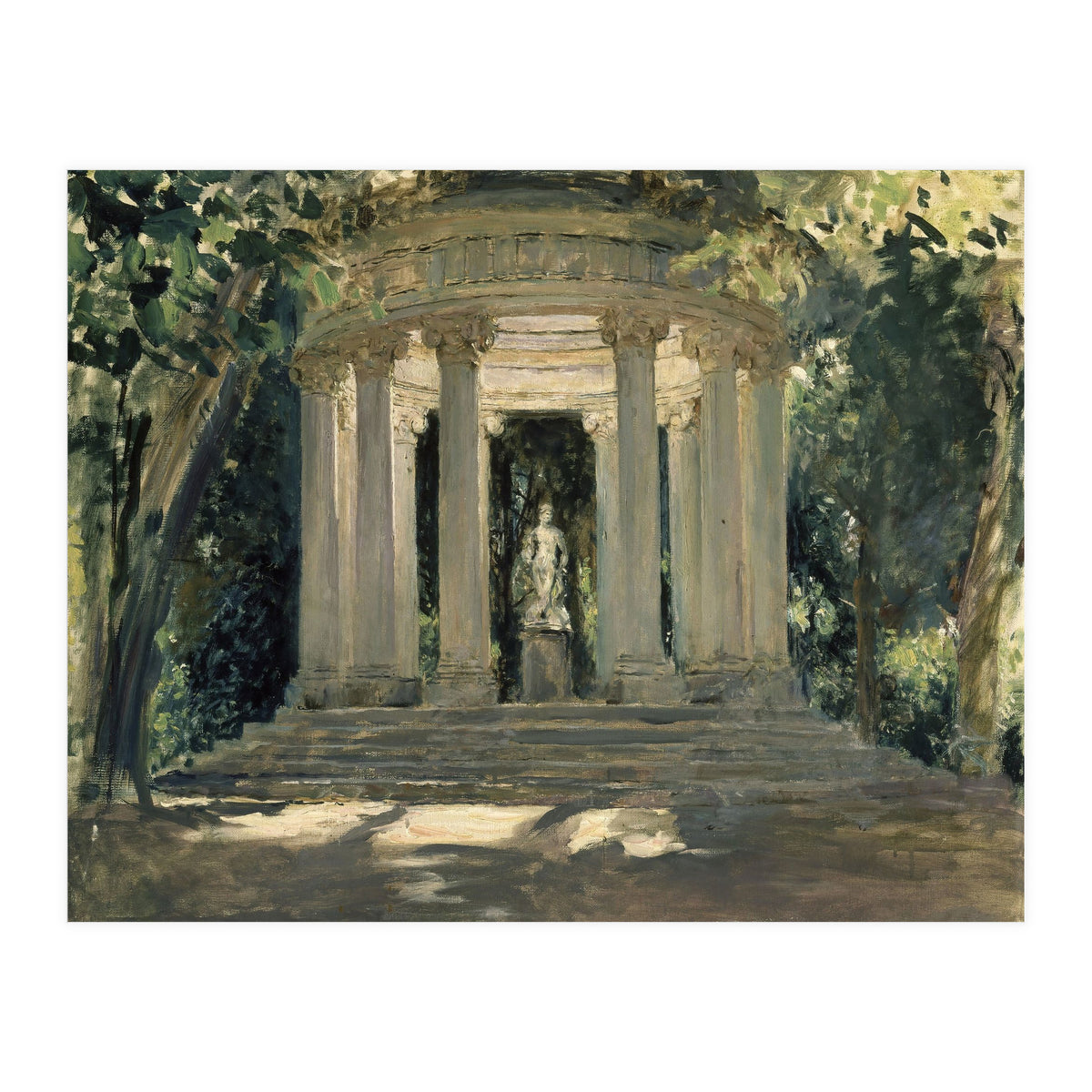 THE VILLA ADRIANA OF TIVOLI (ROME) - 1926 - OIL ON CANVAS - 0.60 X 0.70 M. (Print Only)