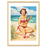 Pinup Girl Playing Ukulele On The Beach thumbnail