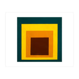 JOSEF ALBERS - HOMAGE TO THE SQUARE DARK GREEN YELLOW ORANGE BROWN  (Print Only) thumbnail