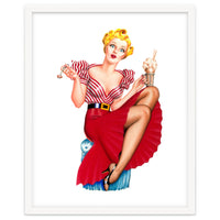 Pinup Blonde Posing With Ice Cream