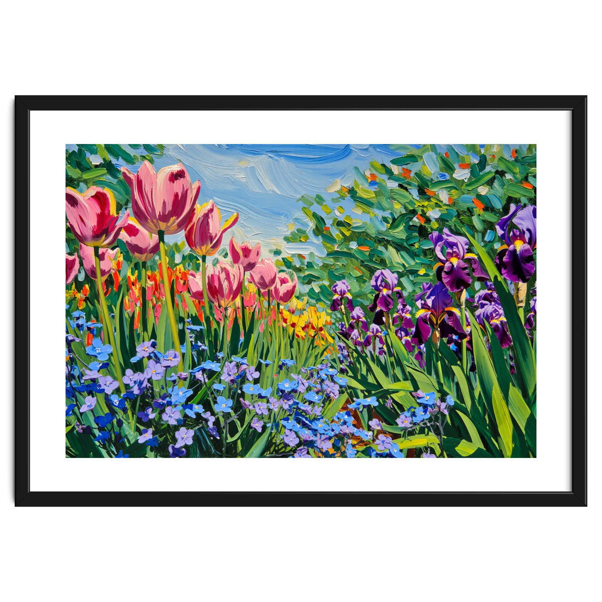 Vibrant Spring Meadow Oil Painting