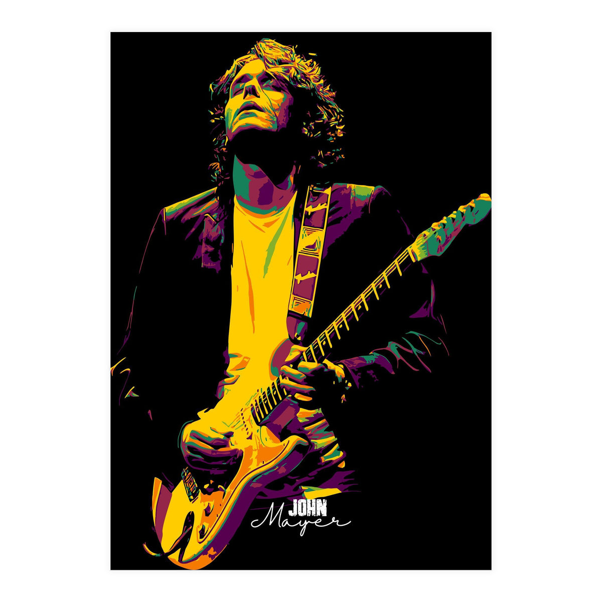 John Mayer American Guitarist Legend in Pop Art (Print Only)