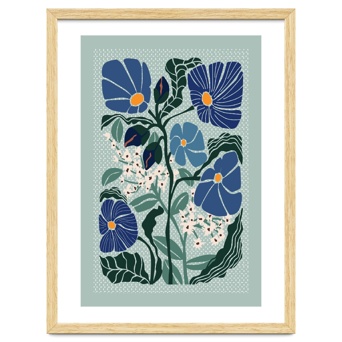Klimt Flowers Light Blue