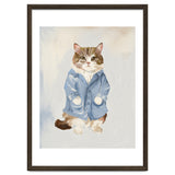 Sir James fluffy Tom cat in his blue pajamas oils thumbnail
