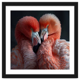 Two Flamingos Together Showing Affection thumbnail