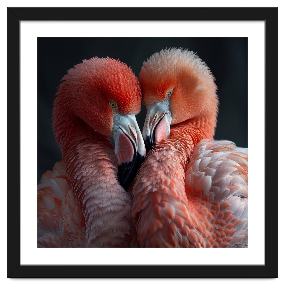 Two Flamingos Together Showing Affection
