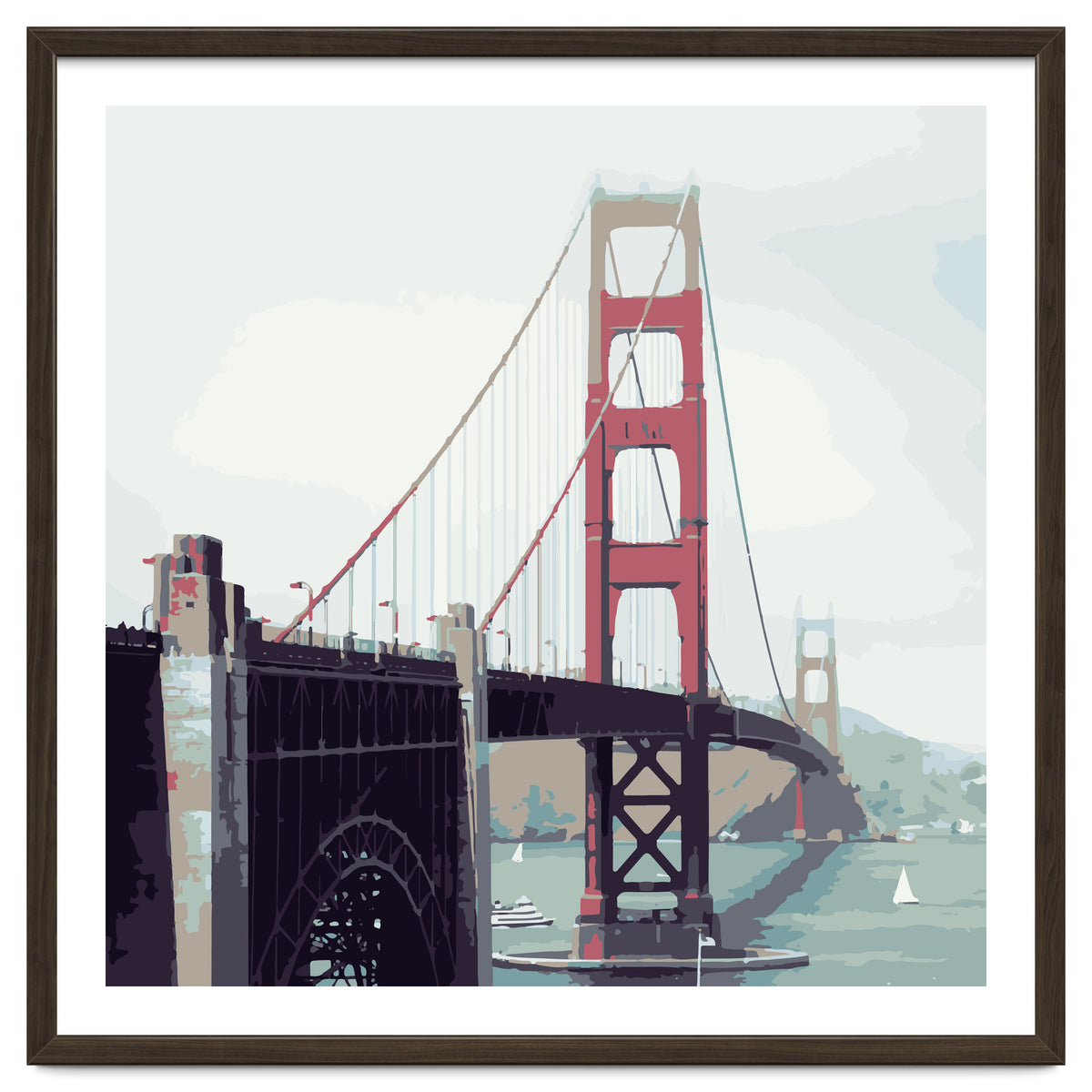 Golden Gate Watercolor Art