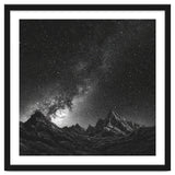 Starlit Mountain Majesty: Detailed Monochrome Milky Way thumbnail
