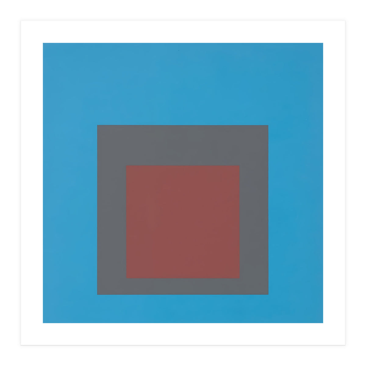 JOSEF ALBERS - HOMAGE TO THE SQUARE, BLUE, DARK RED  (Print Only)
