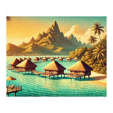 Vintage Bora Bora Poster, French Polynesia (Print Only) thumbnail