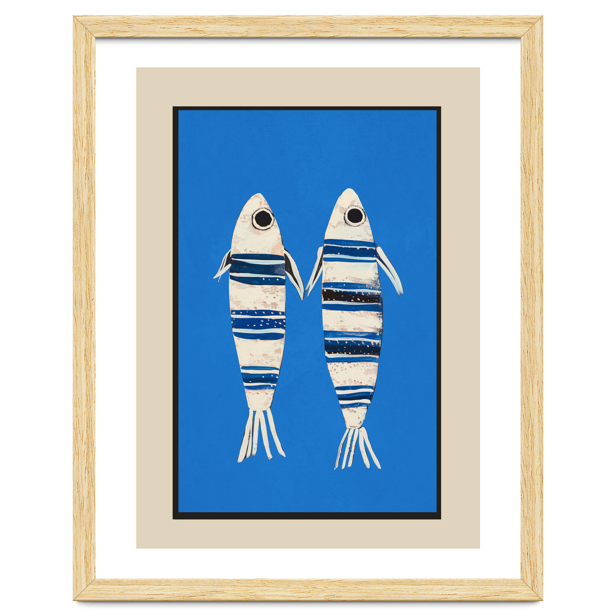 Minimal Fish On Blue