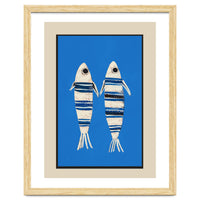 Minimal Fish On Blue