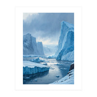 Majestic Arctic Icebergs and Glacial Valley (Print Only)