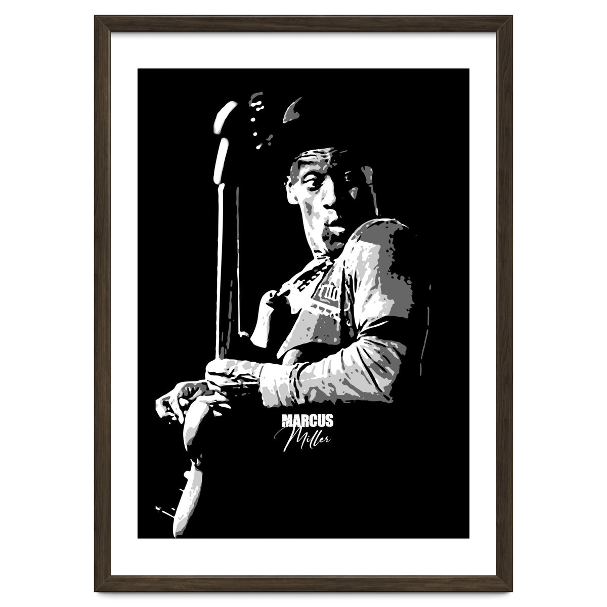 Marcus Miller American Music Legend in Grayscale