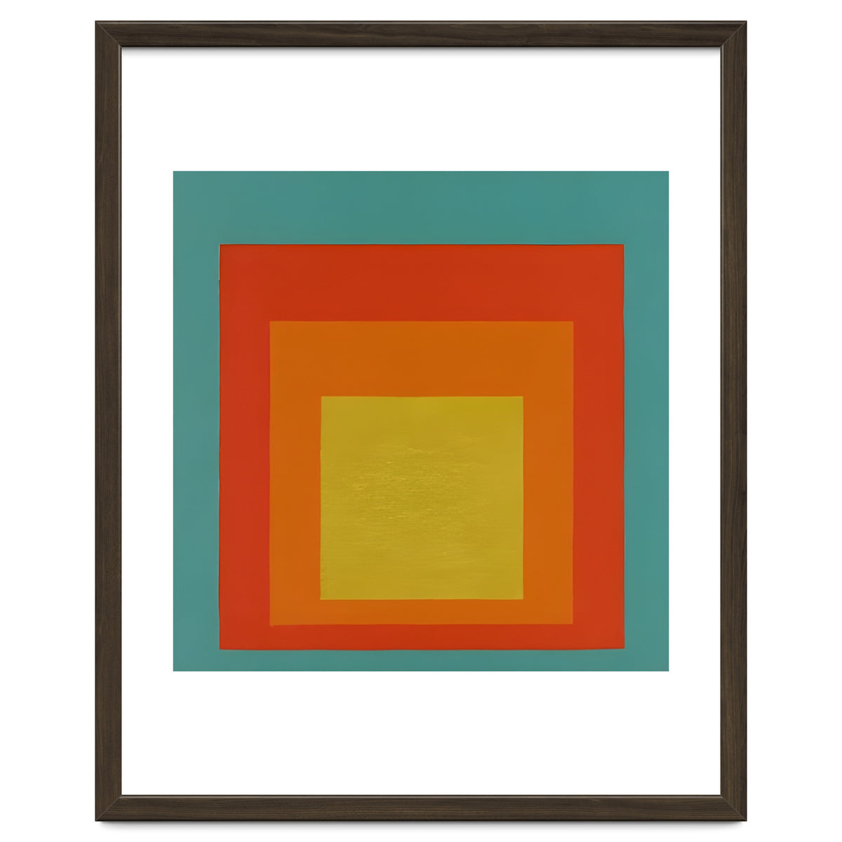 JOSEF ALBERS - HOMAGE TO THE SQUARE GREEN RED YELLOW ORANGE