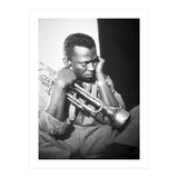 Jazz trumpeter Miles Davis early in his career playing in New York City, circa 1955. (Print Only) thumbnail