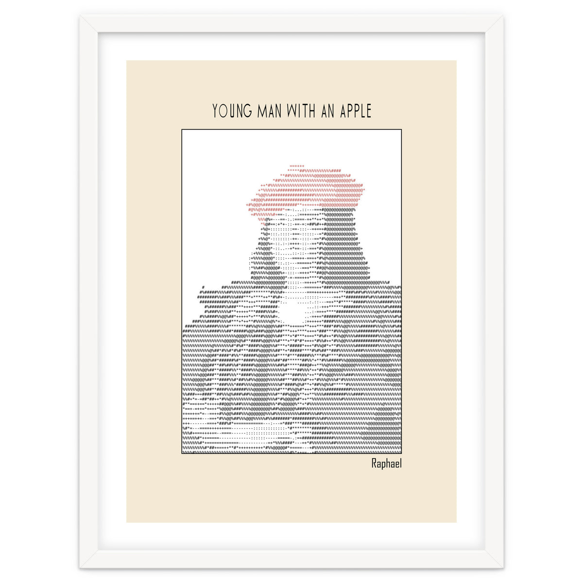 Young Man with an Apple (1505) – Raphael (ascii art)