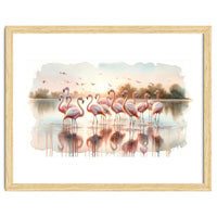 Serene Flamingo Sunrise