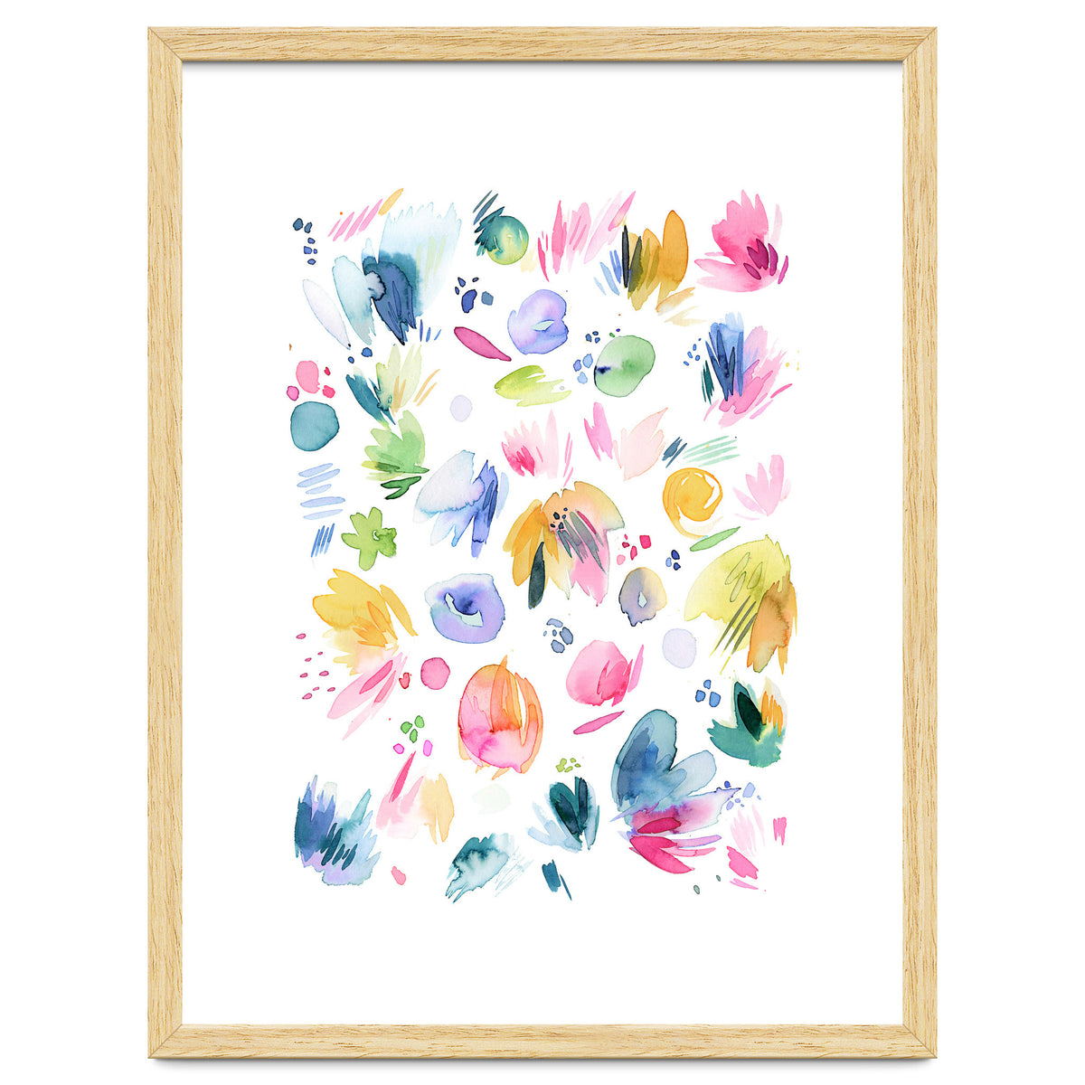 Abstract Watercolor Summer Flowers I