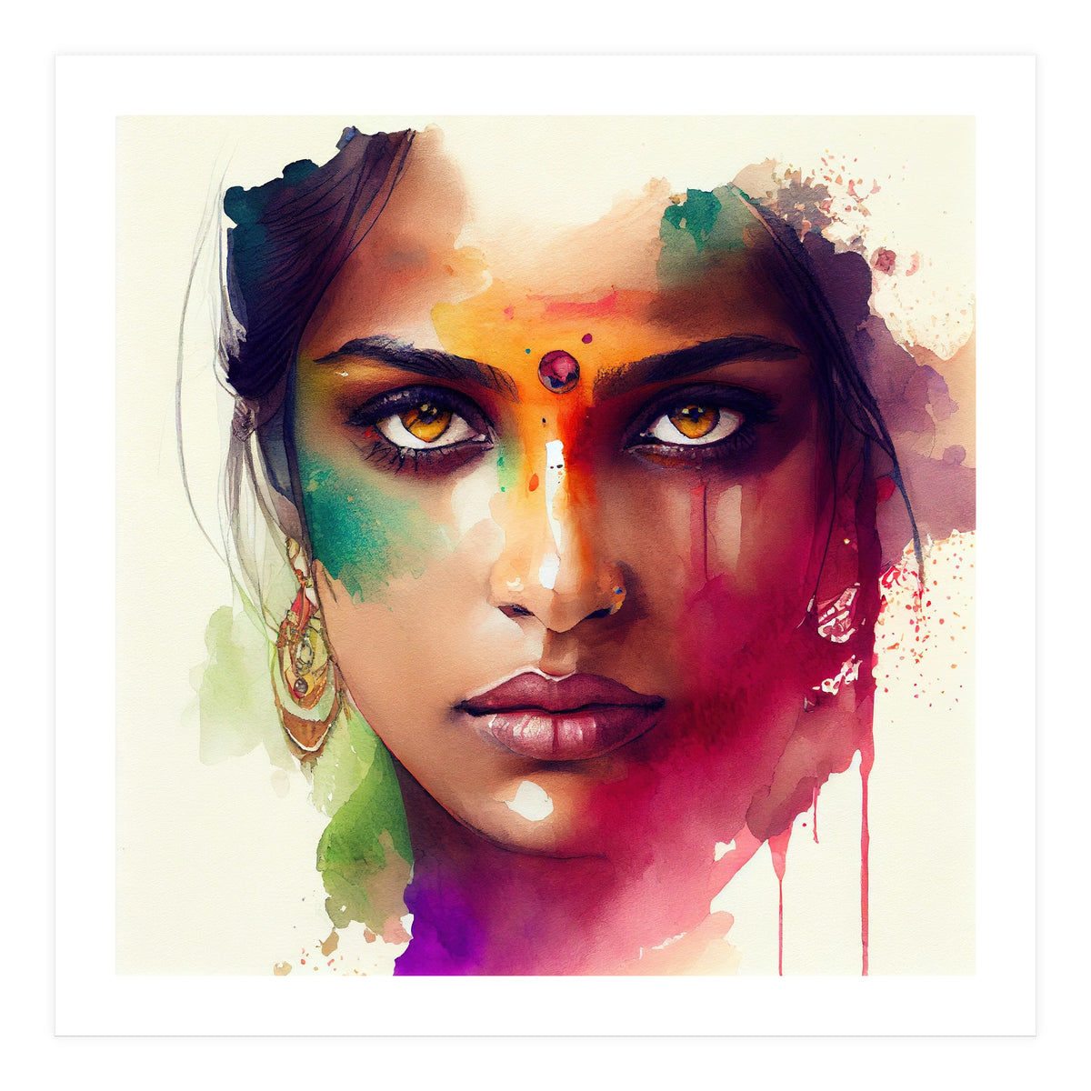 Watercolor Hindu Woman #2 (Print Only)