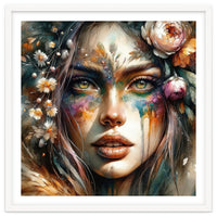 Floral Forest Druid Woman Portrait