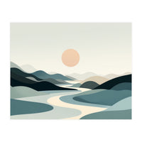 Serene Horizon: Minimalist Organic Landscape (Print Only)