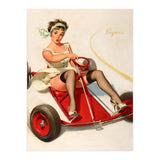 Pinup Sexy Girl On A Go Cart Car (Print Only) thumbnail