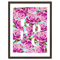 Love, Floral Typography Valentine's Graphic Design, Eclectic Modern Boho Botanical Rose Illustration