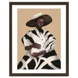 Woman In Stripes Holding A White Rabbit thumbnail