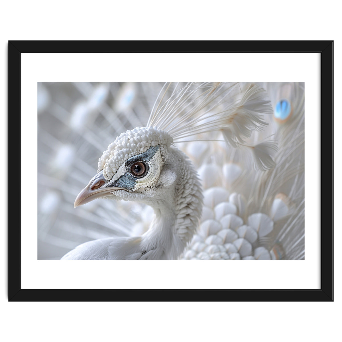 Close-up of a White Peacock
