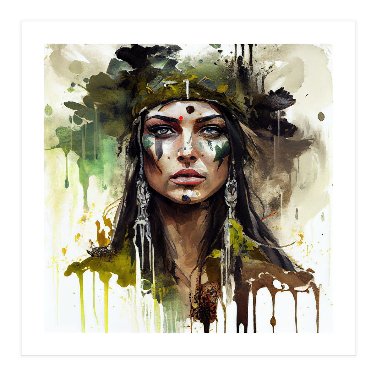 Ceremonial Druid Warrior Portrait (Print Only)