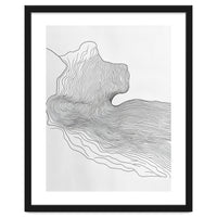 Abstract Black And White Organic Flowing Lines Pattern