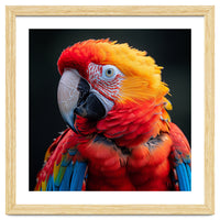 Scarlet Macaw Parrot Portrait Vivid Colors