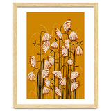 Linocut Flower Meadow Mustard Yellow thumbnail