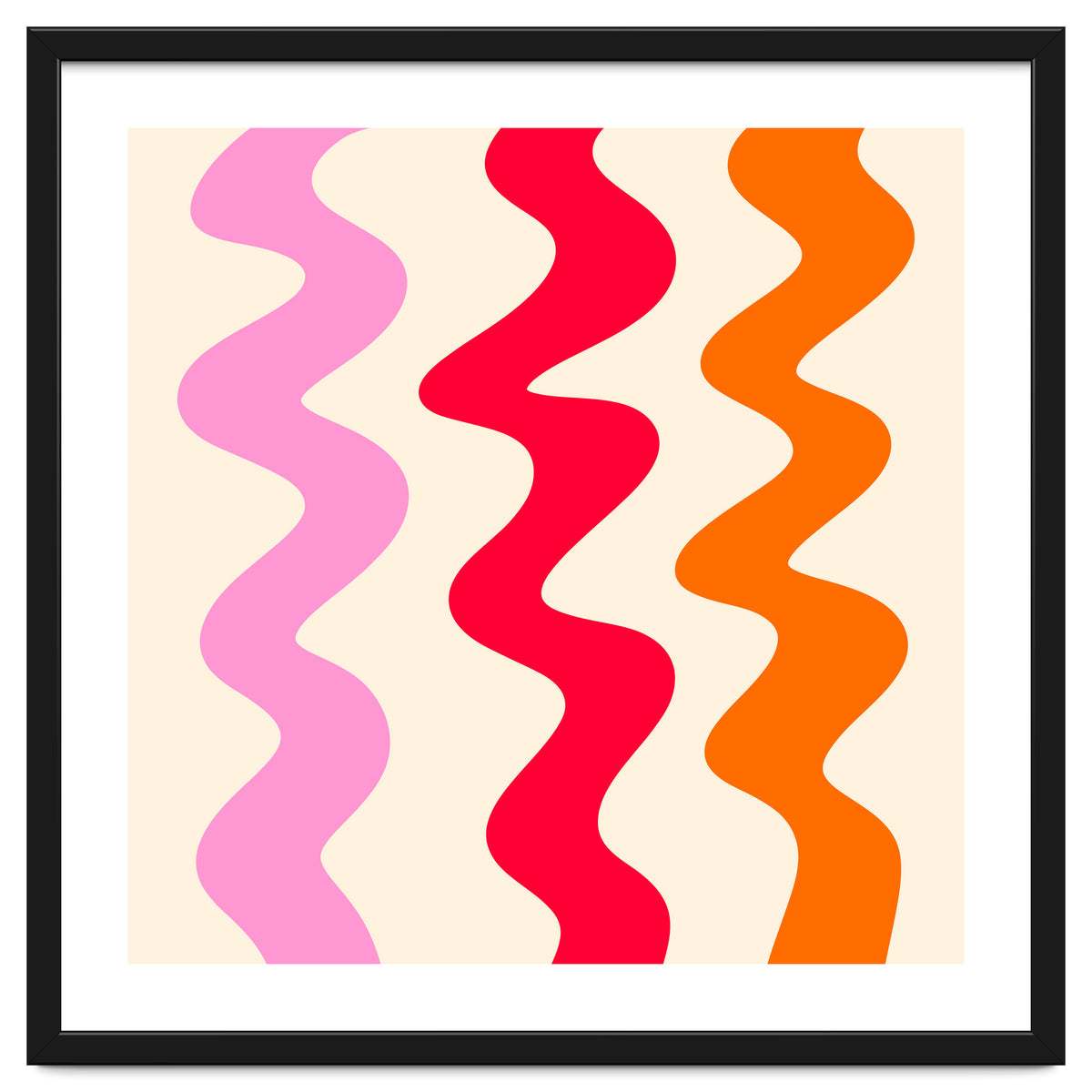 Squiggly Lines - orange, pink and cream