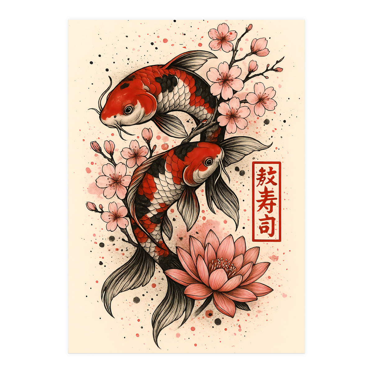 Koi fish Japanese (Print Only)