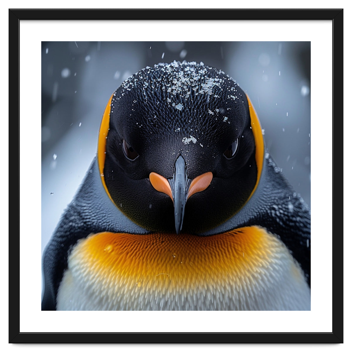 Close Up King Penguin In The Snow