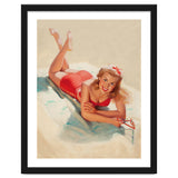 Pinup Girl Posing On A Beach thumbnail
