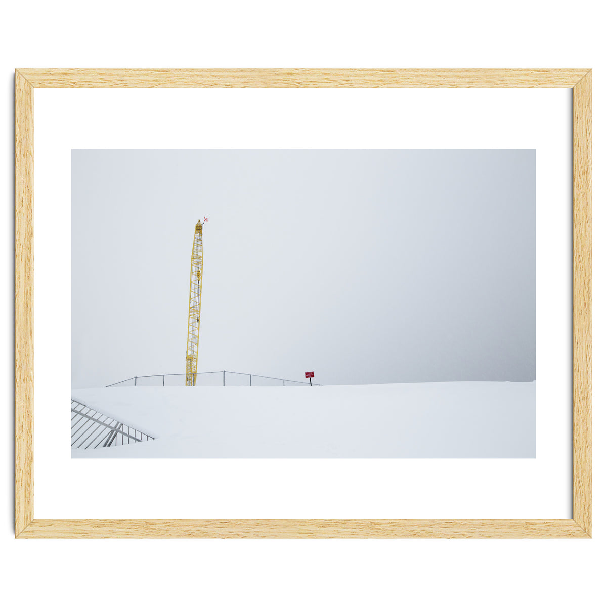 Construction Crane in the Winter Seascape