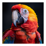 Scarlet Macaw Parrot Head Detailed Portrait Black (Print Only) thumbnail