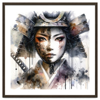 Ink Veil Asian Warrior Woman Portrait