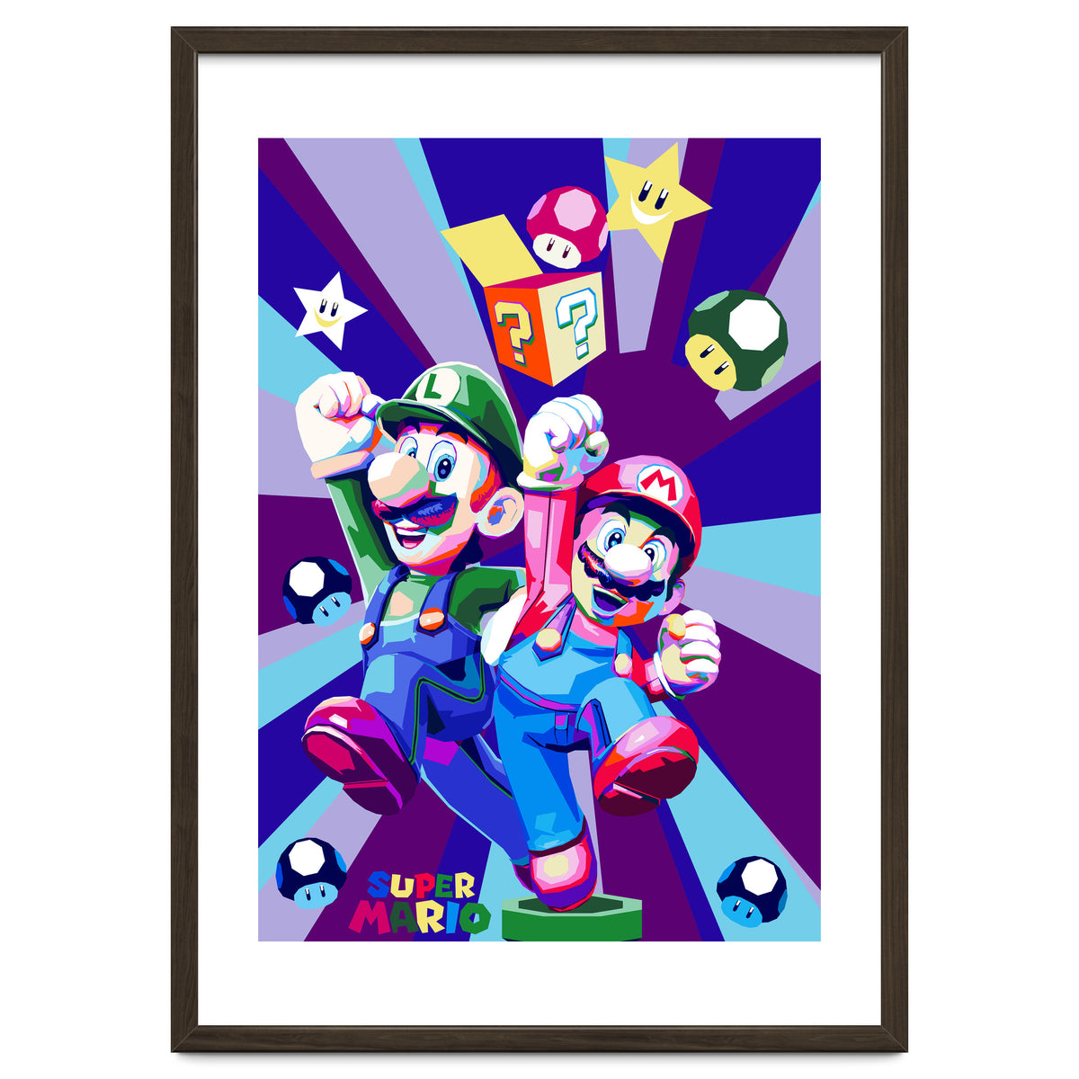 Mario Luigi Popart Cartoon Pop Art
