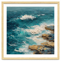 Dynamic Coastal Swell with Sculpted Turquoise Waves