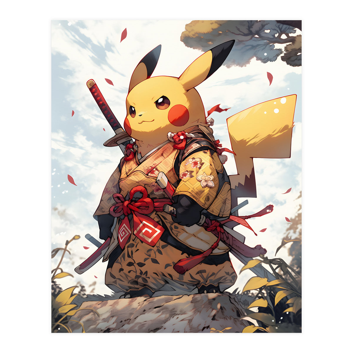 Pikachu Pokemon Samurai (Print Only)