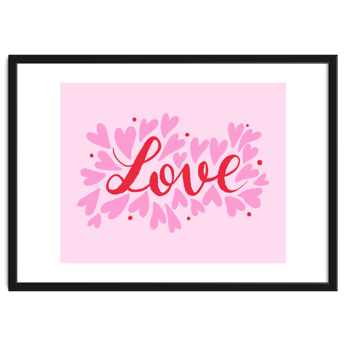 Love hearts - pink and red