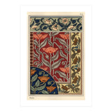 The poppy, Papaver somniferum, in stained glass, wallpaper, fabric and tile patterns. Lithograph ... (Print Only) thumbnail
