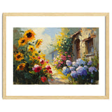 Vibrant Summer Cottage Garden Oil Painting thumbnail