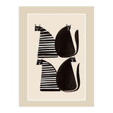 Minimalist Cats In Black And White (Print Only) thumbnail